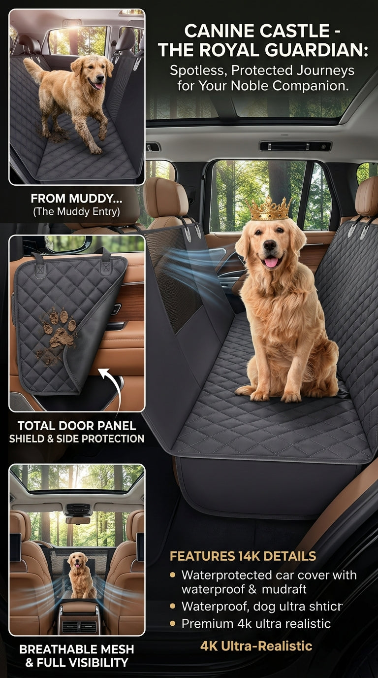 RoyalShield™ Waterproof Dog Car Seat Cover – Full Back Seat Protection