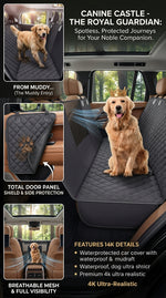 RoyalShield™ Waterproof Dog Car Seat Cover – Full Back Seat Protection